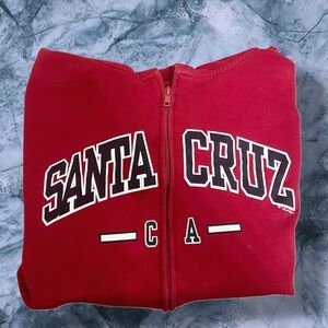 Santa Cruz CA Red‎ Zip-Up Hoodie Size XL